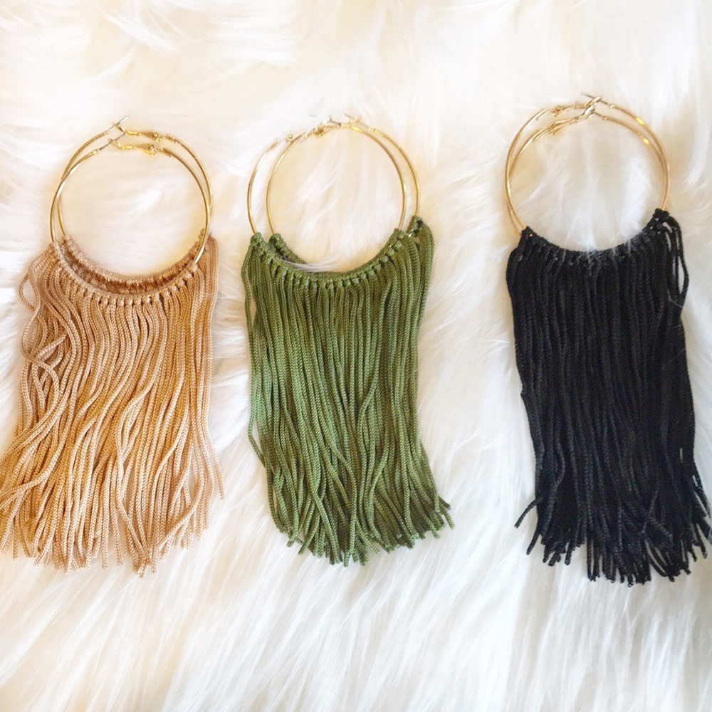 HOOP EARRINGS WITH  FRINGE